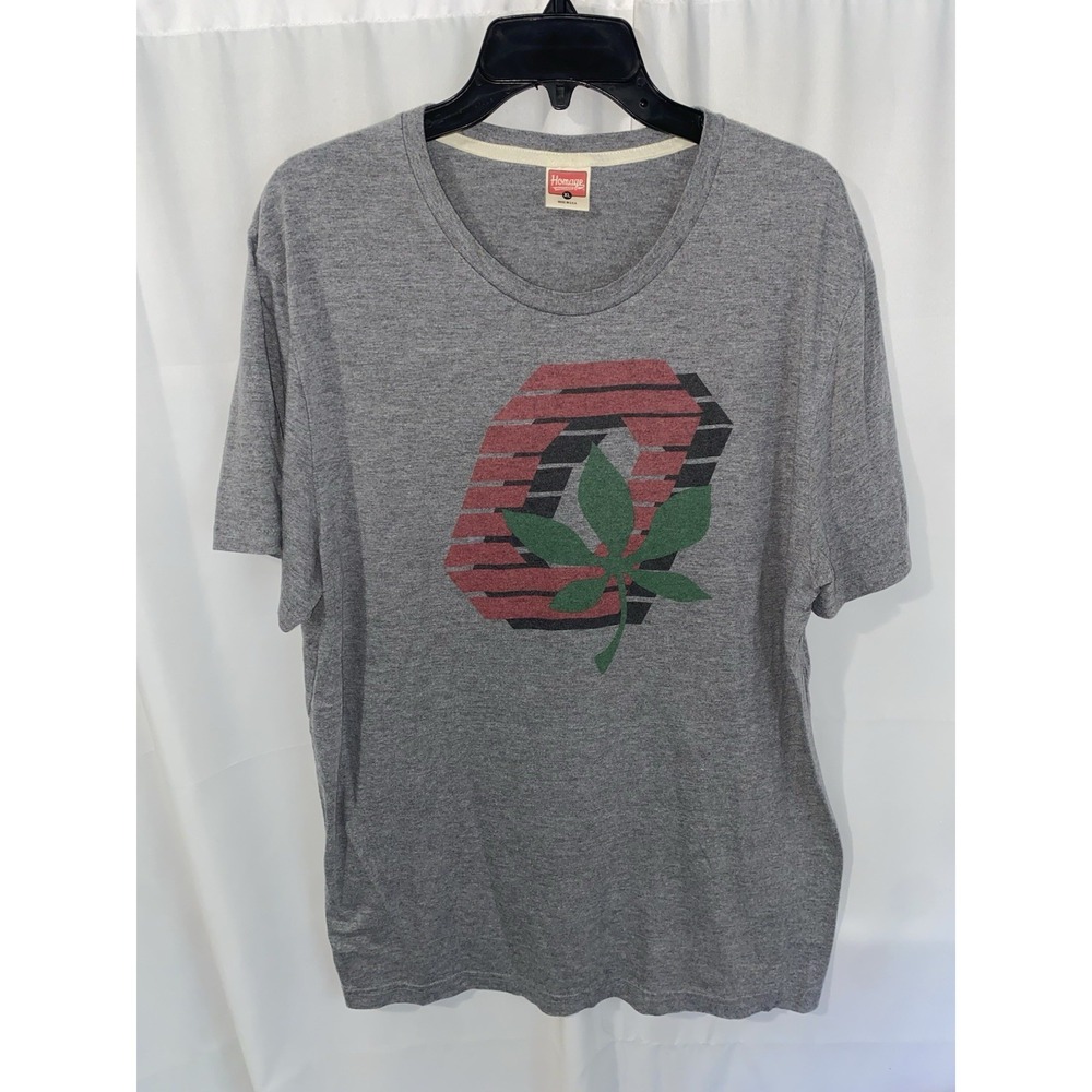 Homage Ohio State University Buckeyes Throwback Leaf Logo T Shirt XL